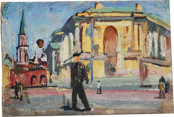 Коржевский Борис Георгиевич. Гостиный двор. Эскиз к картине «Космонавты»